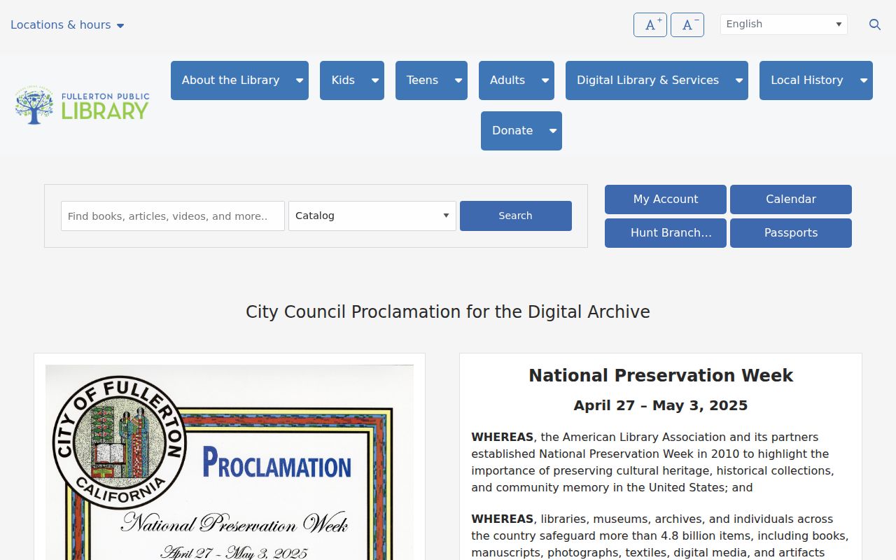 Fullerton city directory 2025 landmark digital archive