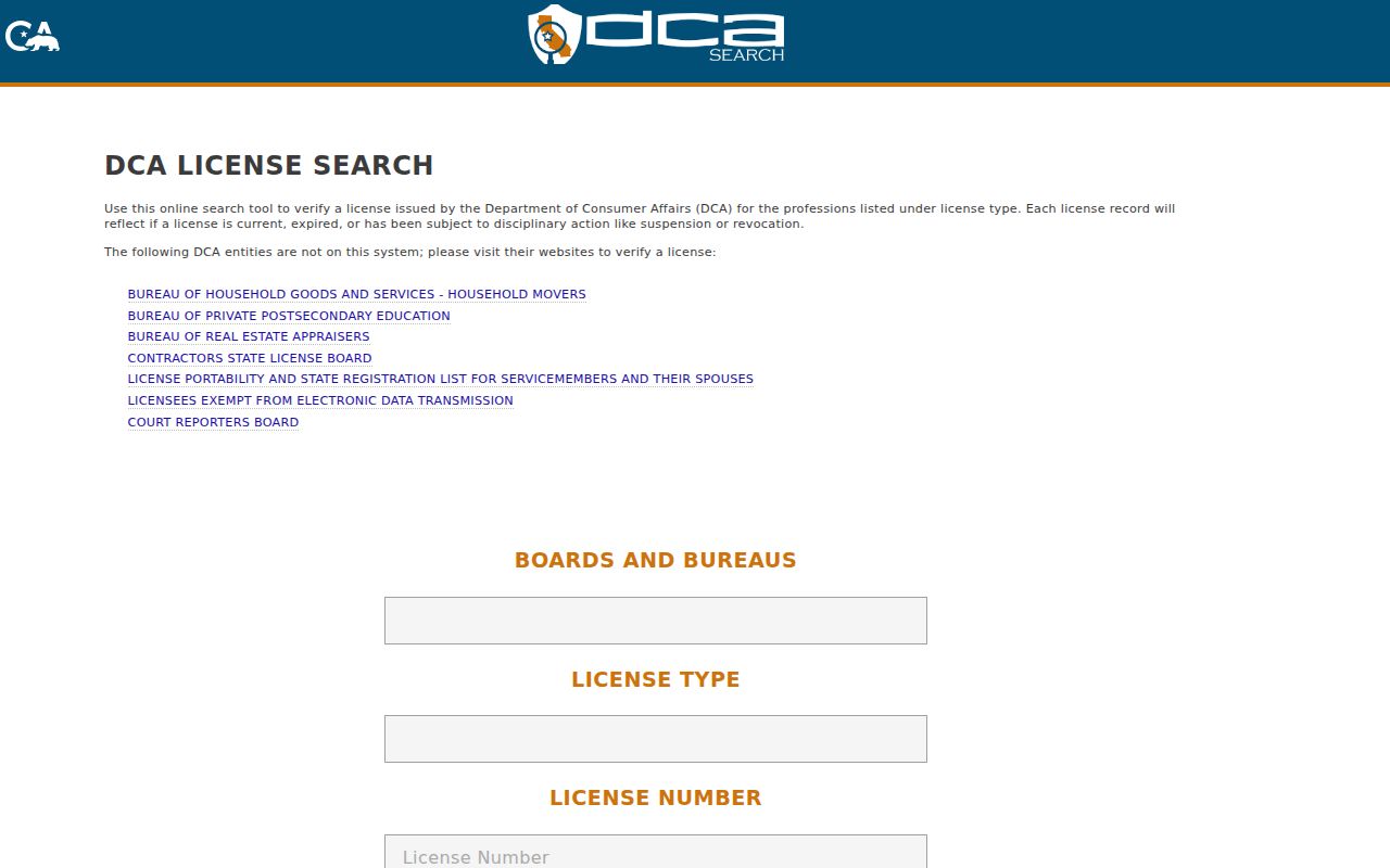 Fullerton residents directory California professional license search