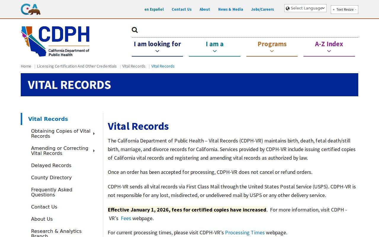 Fullerton residents directory California vital records guidance