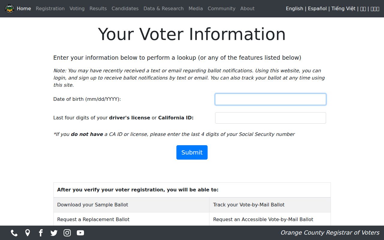 Fullerton neighbors and Orange County voter lookup