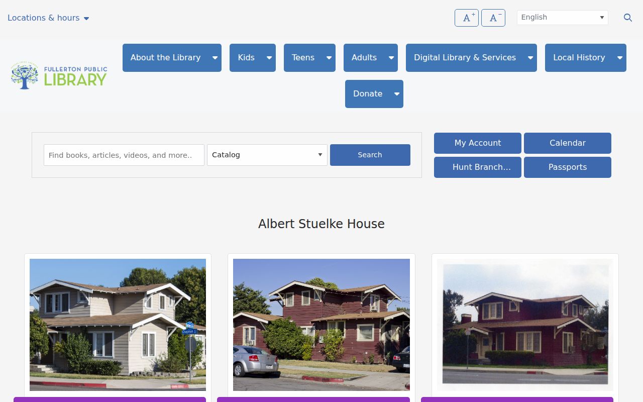 Fullerton previous residents historic house file example